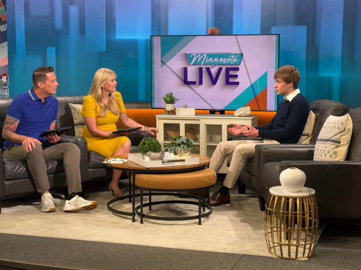 Evan Morris being interviewed on Minnesota Live